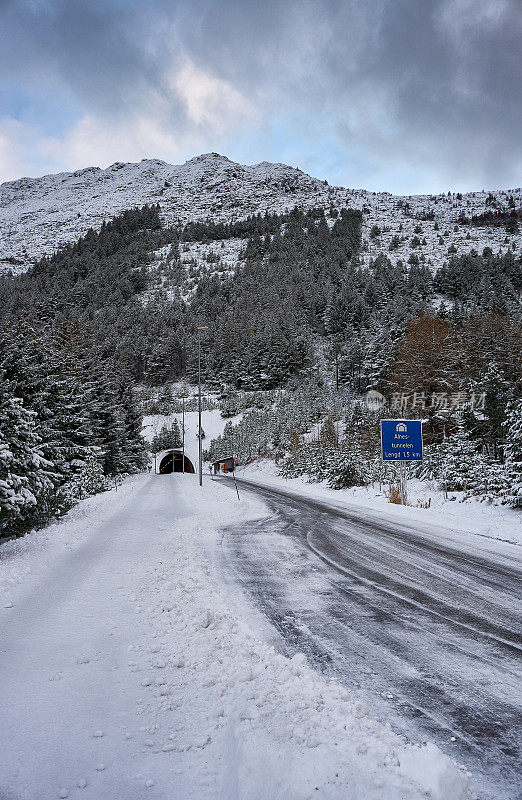 The Anez tunnel leads to the fishing villages of Godøy, Sunnmøre and Møre Og Romsdal in Norway.